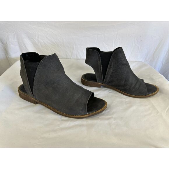 Coolways Ciara Women's Black Leather Open Toe Ankle Boot Size 8.5 - Picture 4 of 4